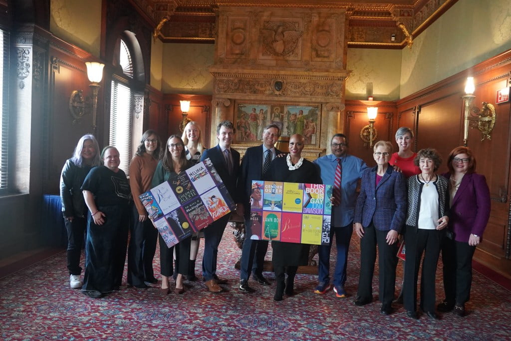 Different individuals and authors from multiple organisations including We Need Diverse Books, PFLAG National, Florida Freedom to Read Project, and Color Of Change support The Books Save Lives Act. 