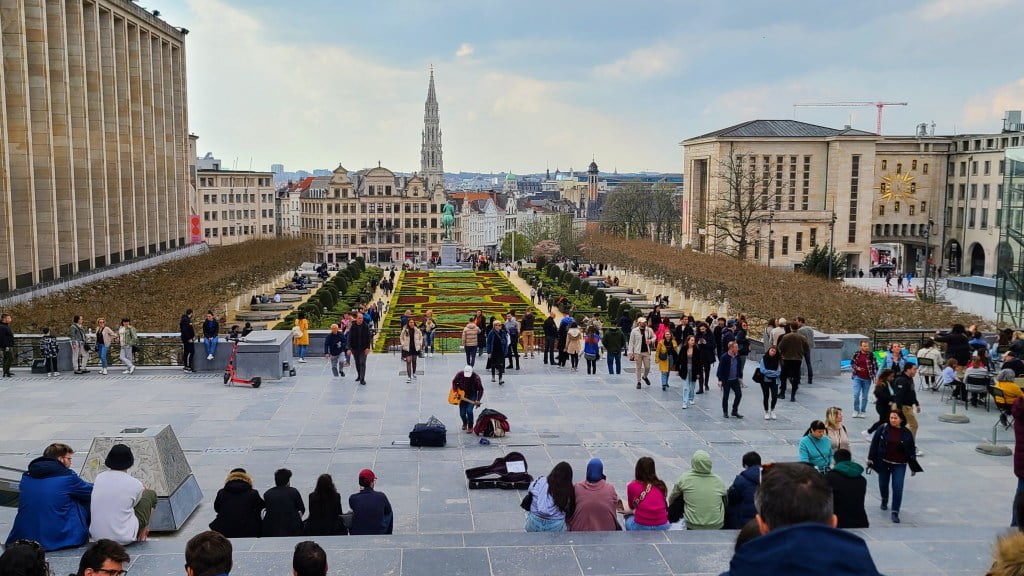 View from Mont des Arts during Brussels literary tour