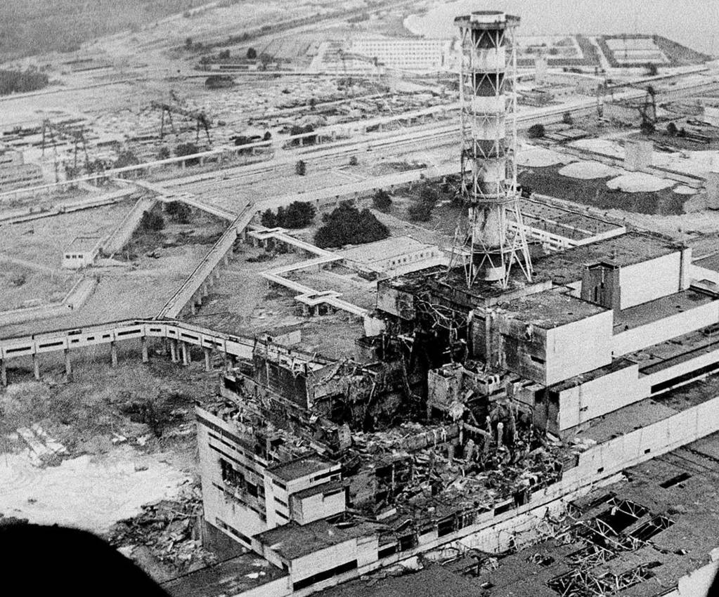 Chernobyl 4th reactor core after the explosion in 1986 as we look at anti-nuclear books following Oppenheimer movie.