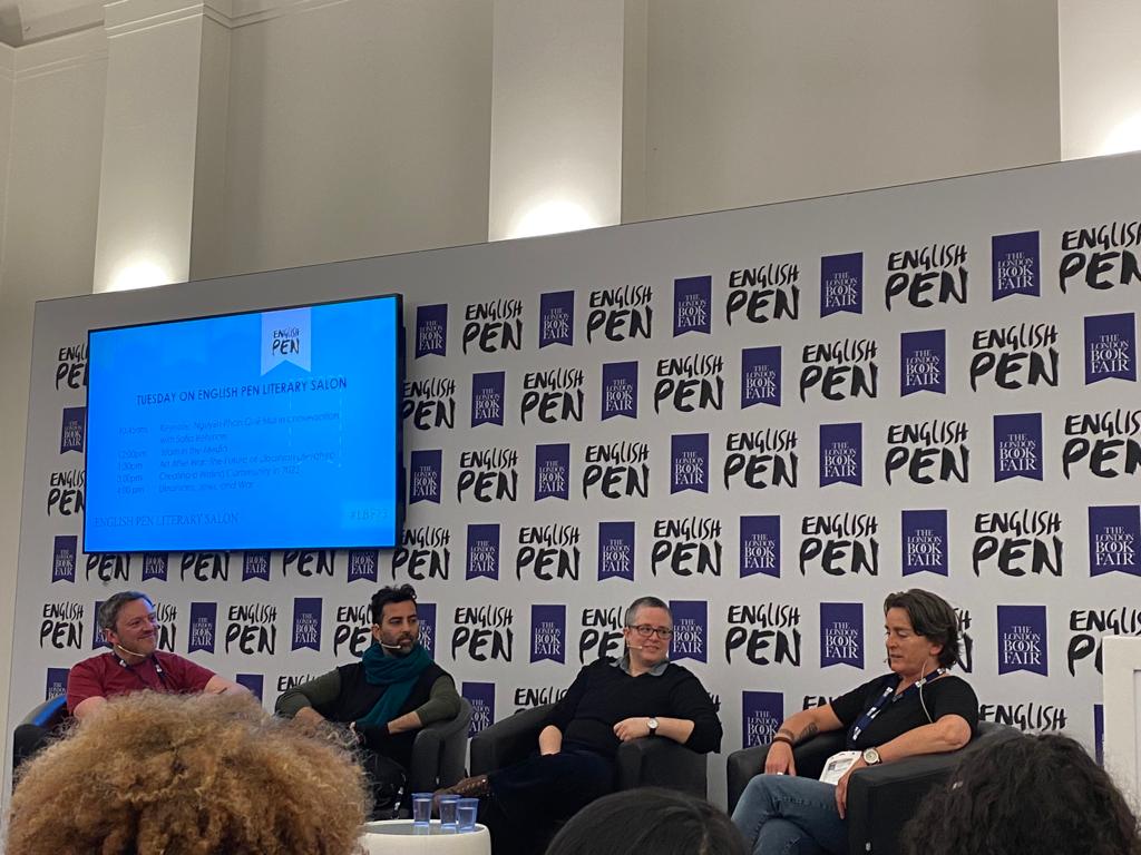 Dan Kieran, Zahed Sultan, So Mayer and Natasha Carthew in the English PEN Literary Lounge