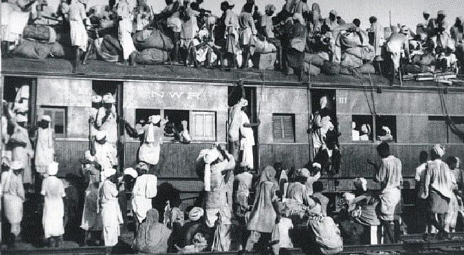 Hindu and Sikh families escape on train to India during Partition of India and Pakistan