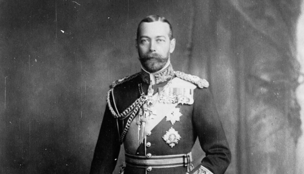 King George V did the first ever radio broadcast, as we discuss media relations in the Endgame book. George V in military uniform.