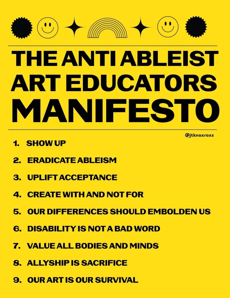 "The Anti Ableist Art Educators Manifesto" by Jen White-Johnson