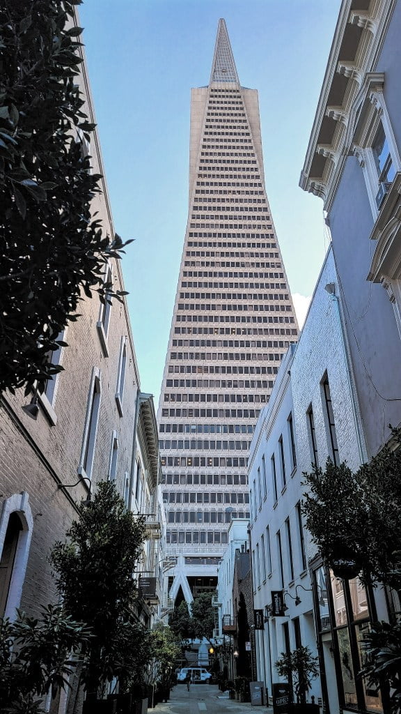 San Francisco Transamerica Pyramid. The Transamerica Pyramid is a pyramid-shaped 48-story modernist skyscraper in San Francisco, California, United States, and the second tallest building in the San Francisco skyline.
