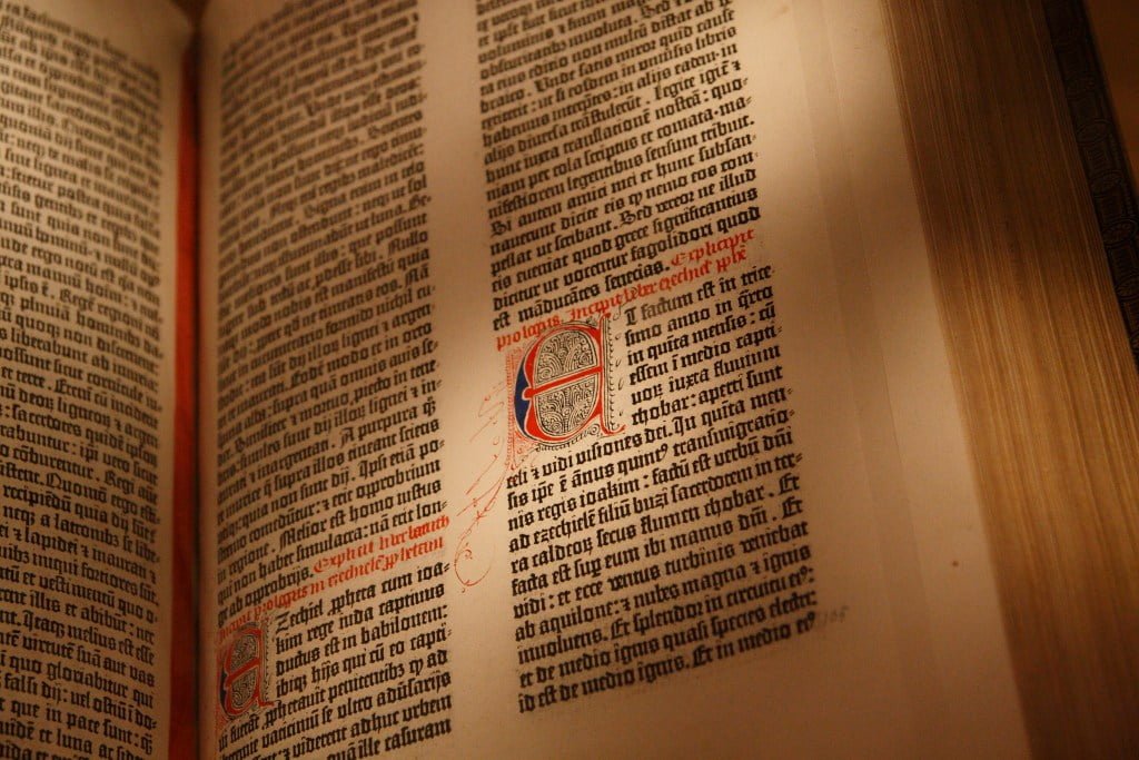 Gutenberg Bible on display at the New York Public Library - world’s oldest books