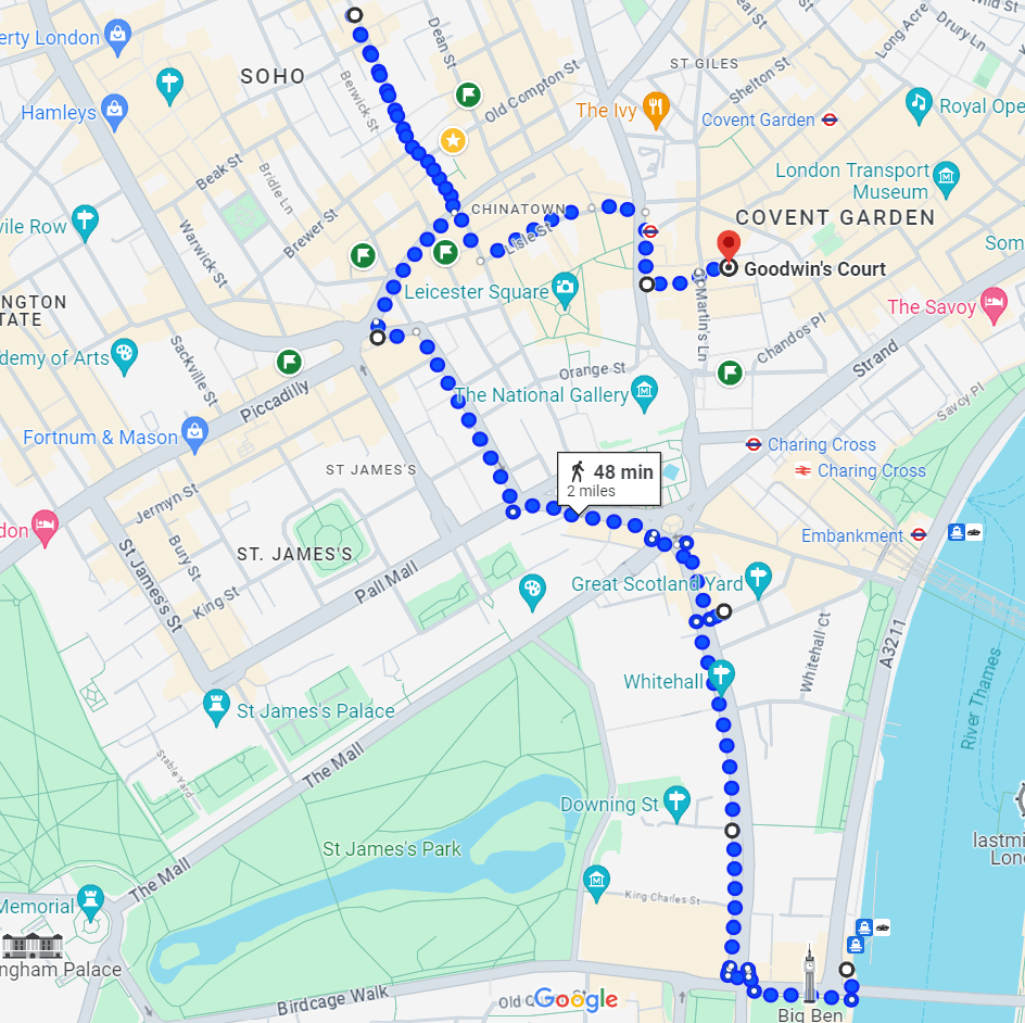 Harry Potter London walking tour self-guided route